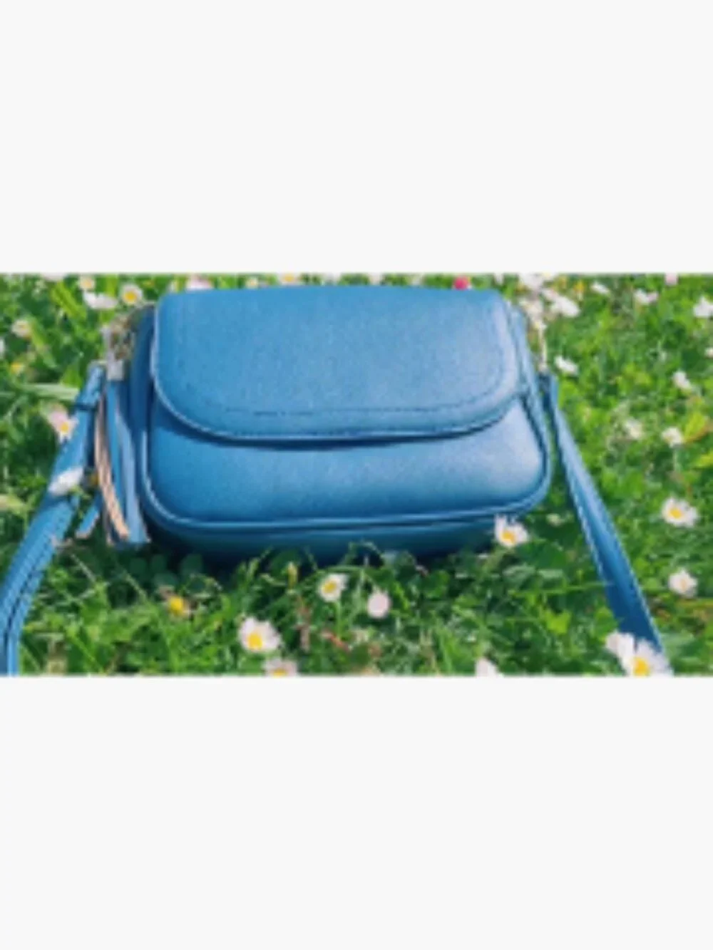 Small Faux Leather Crossbody Bag with Flap Saddle Style and Tassel